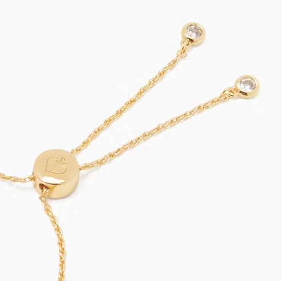 Kate Spade - Clear/Gold Everyday Spade Pave Slider Bracelet - Picture 2 of 4